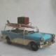 Amerikaanse stationwagon - 50er jaren - blauw - wit - blikken auto - 32x14x17cm