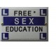 MadDeco - wandbordje - deurbordje - emaille - Free - Sex - Education